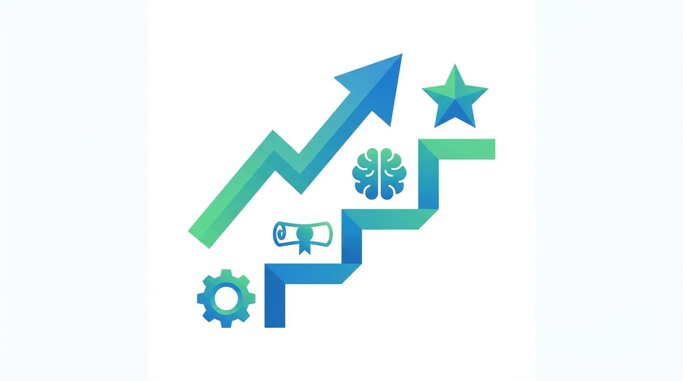 Career ladder illustration showing upward promotion progression